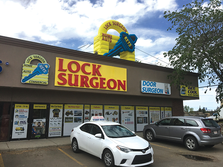 Door Surgeon sales and service parts shop, 5738 75 street nw edmonton ab t6e 2w6.