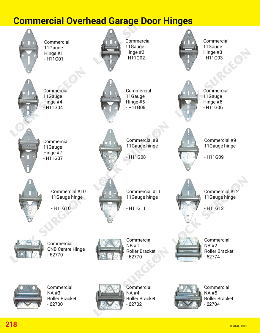 Acheson commercial overhead garage door hinges.