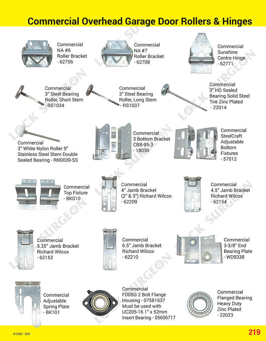 Commercial overhead garage door rollers and hinges Acheson.