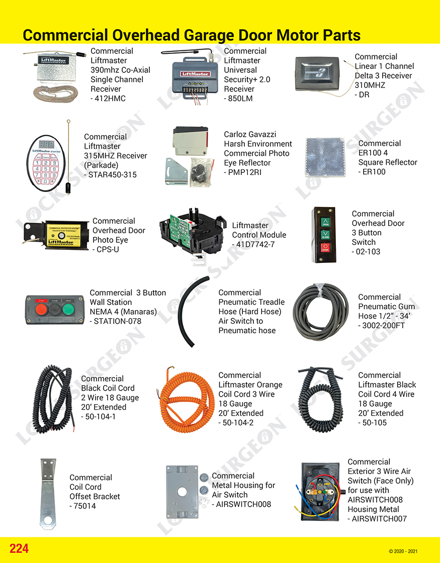 Acheson commercial overhead garage door motor parts.