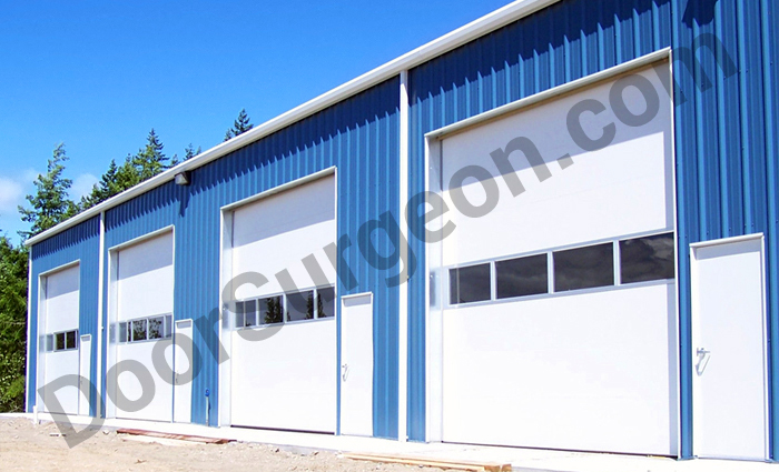Door Surgeon Therma series Industrial insulated overhead garage door installation and sales.