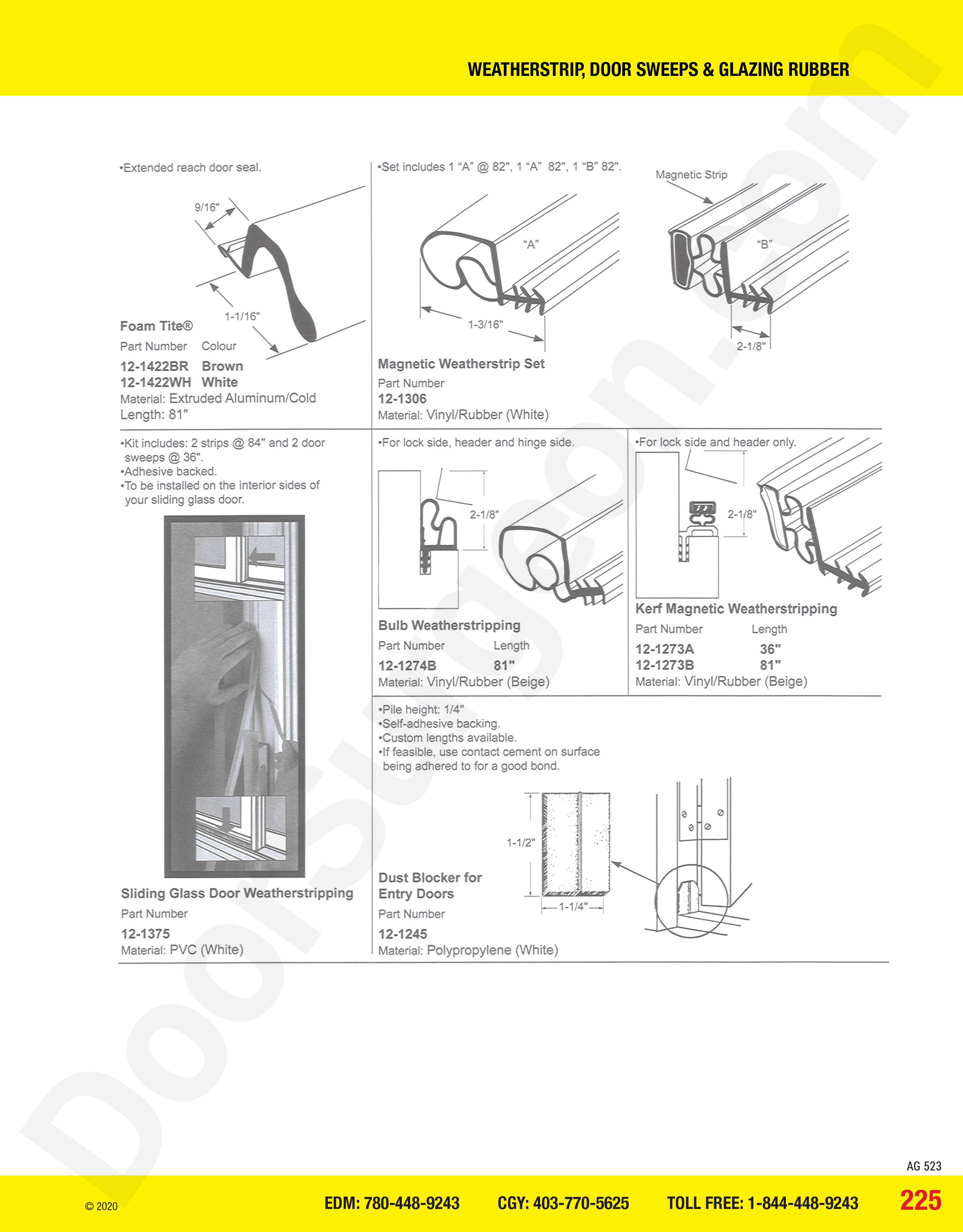 Magnetic door weatherstripping door sweeps glazing rubber.