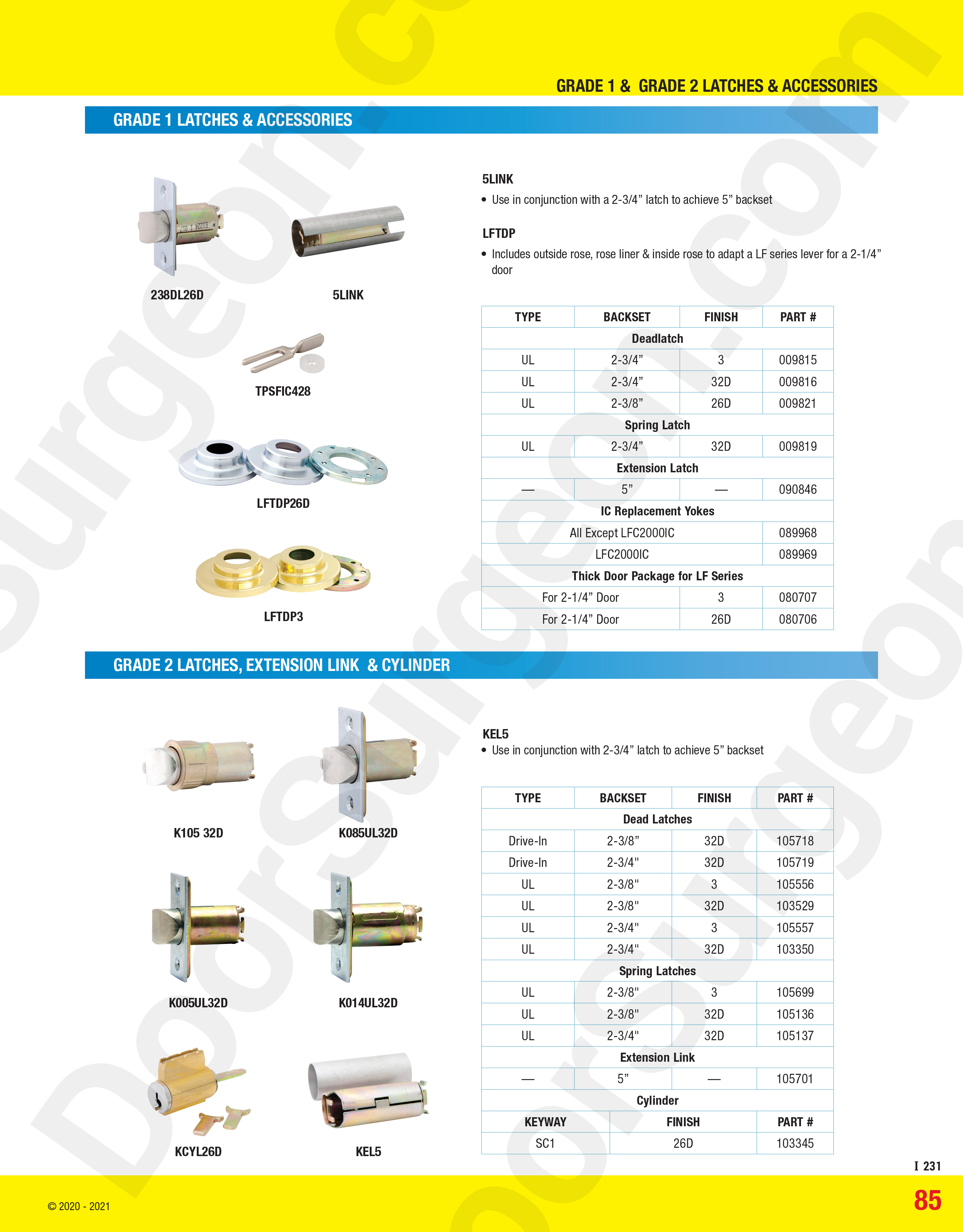 Variety of grade 1 and 2 handles, spare parts meant to work with ball-knobs and lever handles.