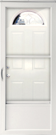 Everlast storm door traditional self-storing.