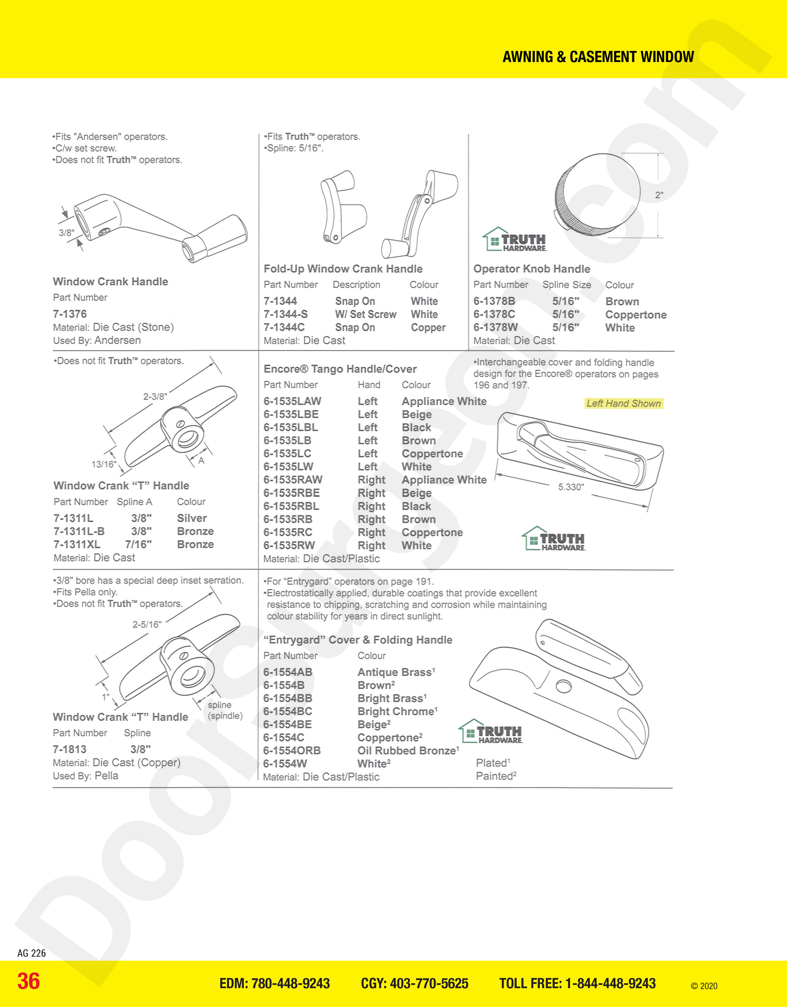 awning and casement window parts for keepers Calgary