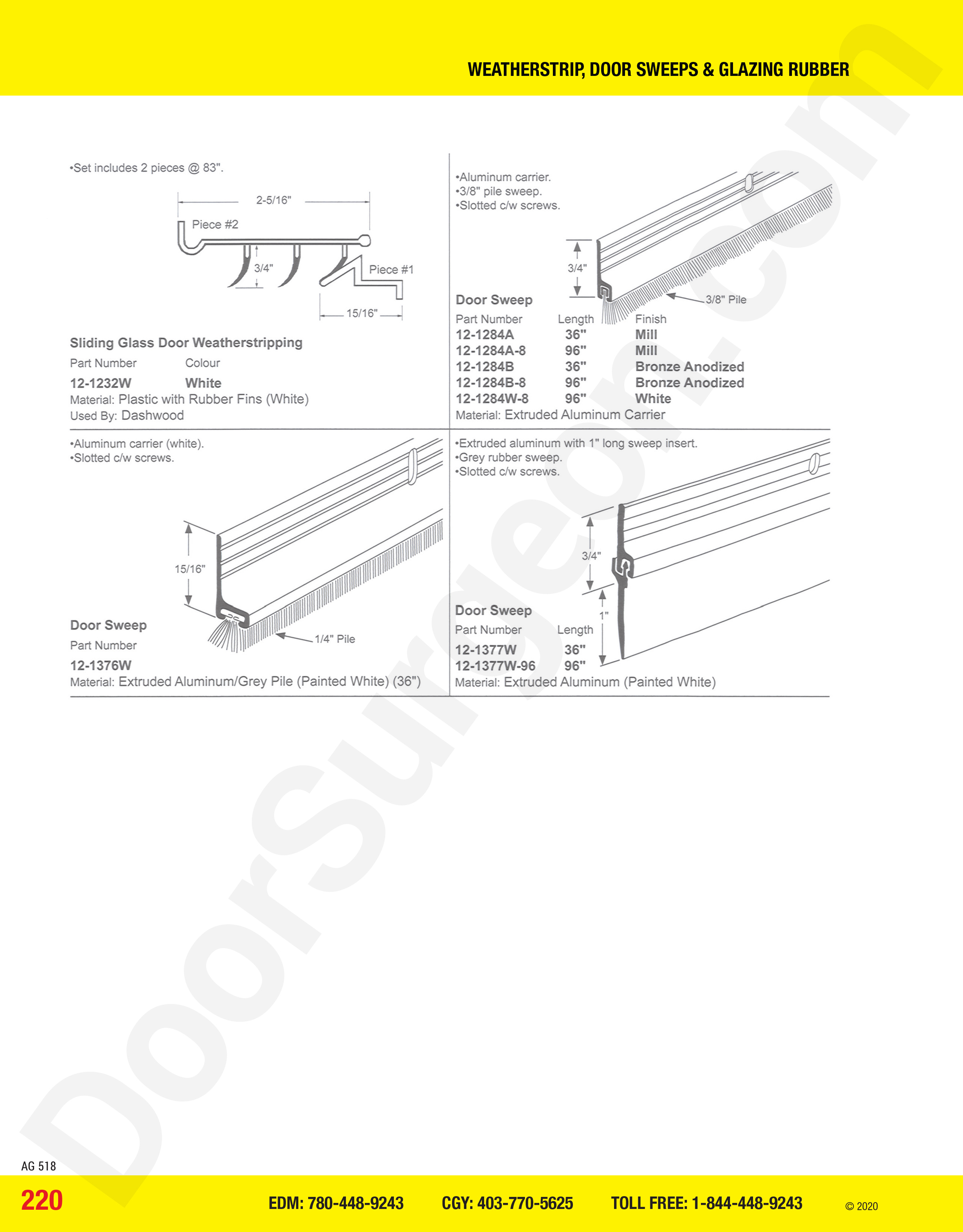 weathersrip door sweeps and glazing rubber parts Calgary