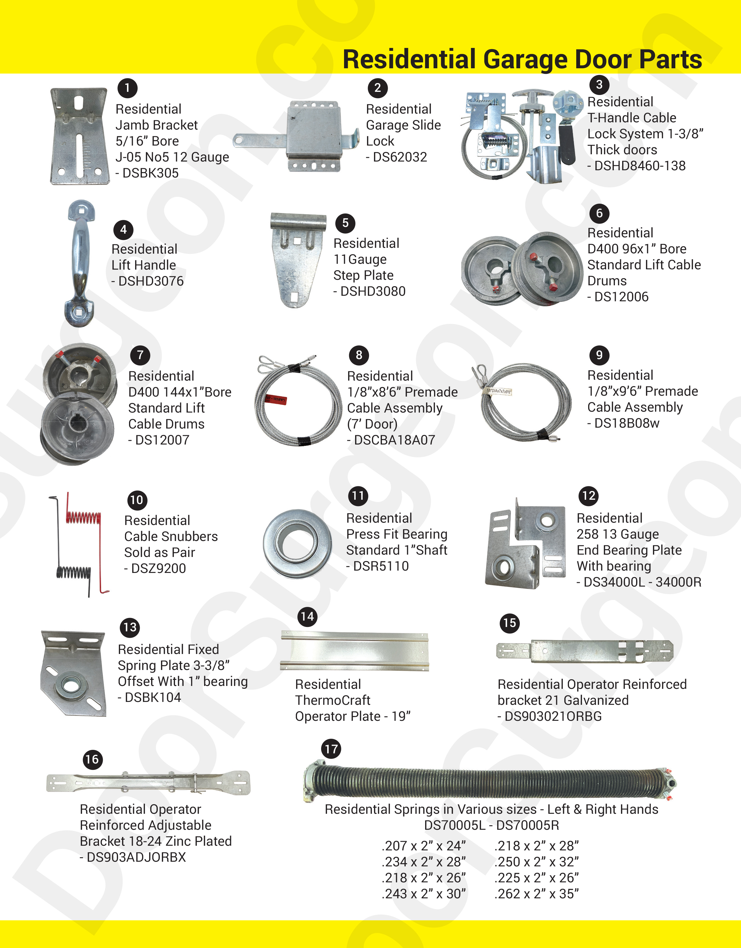 Door Surgeon garage door replacement parts.