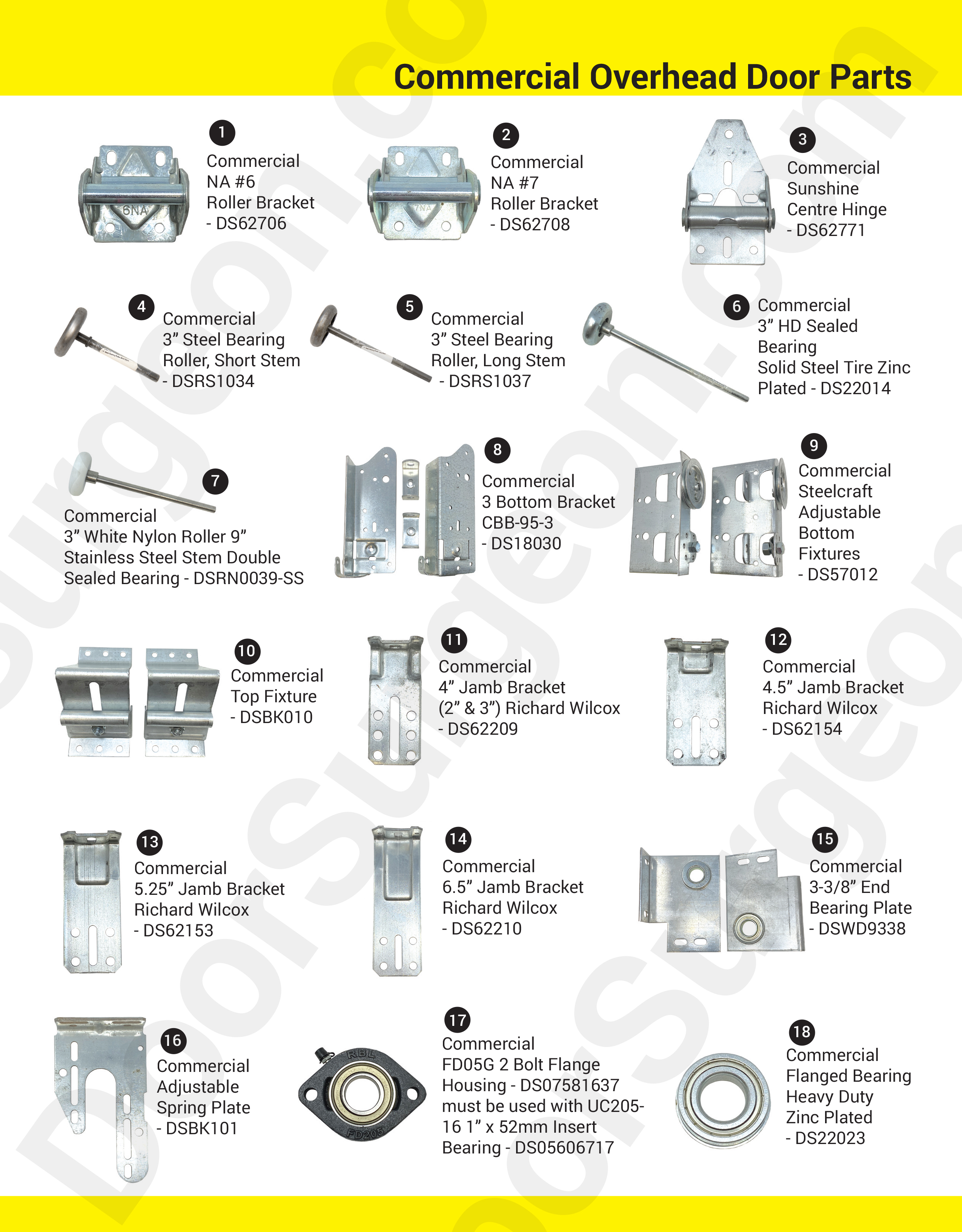 Door Surgeon replacement parts for commercial overhead doors calgary.