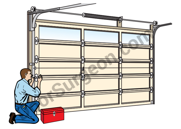 Door Surgeon Calgary mobile garage door spring repair replacement service comes to your site.