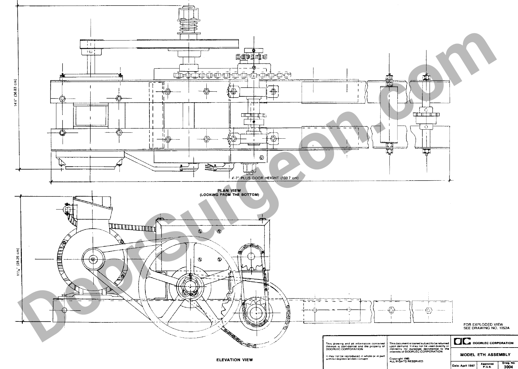 Doorlec ETH specifications drawings.