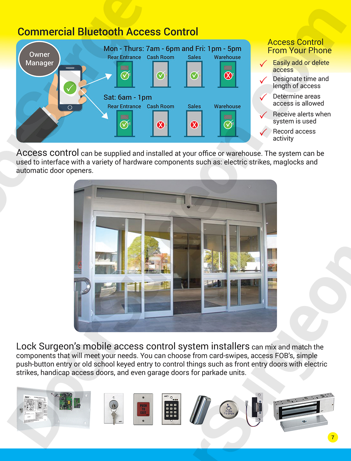 Door Surgeon bluetooth access control system solutions for commercial industrial door entry access.