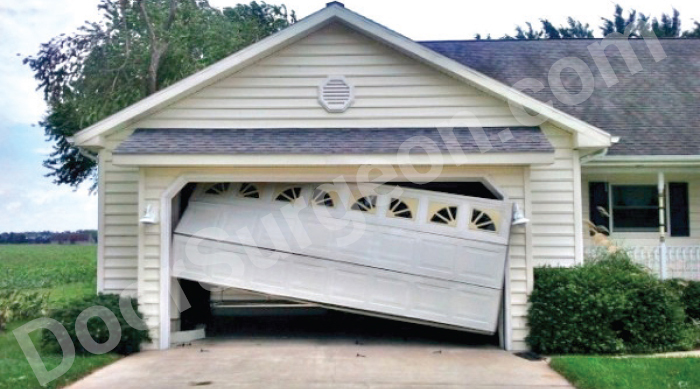 Door Surgeon repairs broken and damaged residential garage doors.