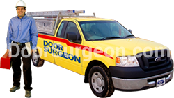 Door Surgeon South Edmonton sales and service technician and service truck.
