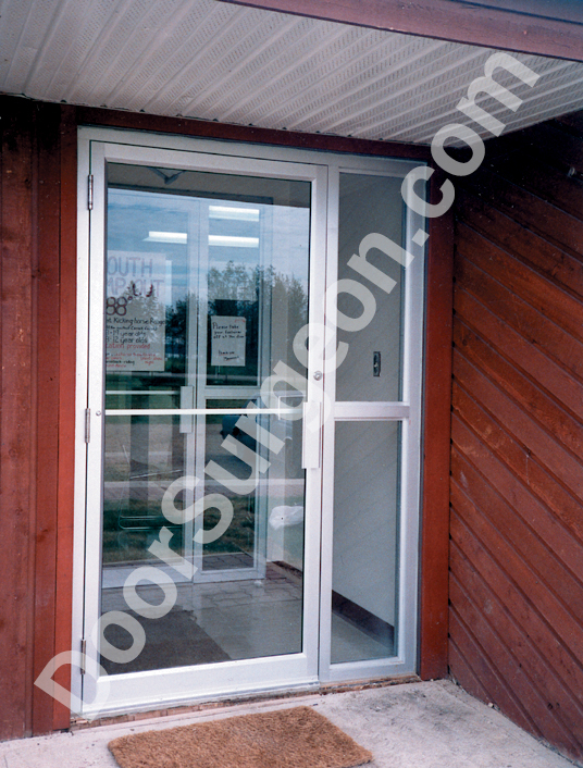 Apartment entry doors and vestibules, storefront doors supplied and installed by Door Surgeon.