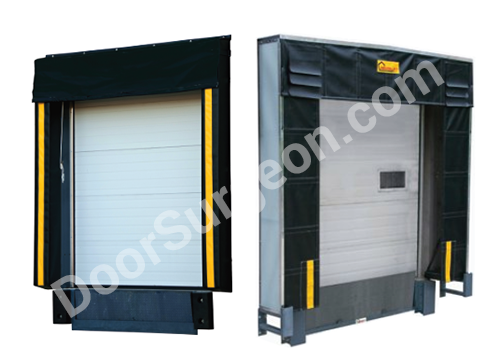 Loading dock seals and dock shelters sold and installed by Door Surgeon Edmonton South.