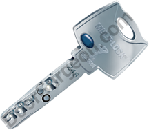 Mul-T-Lock high security key have unique dimples that can't be copied with key cutting machines.