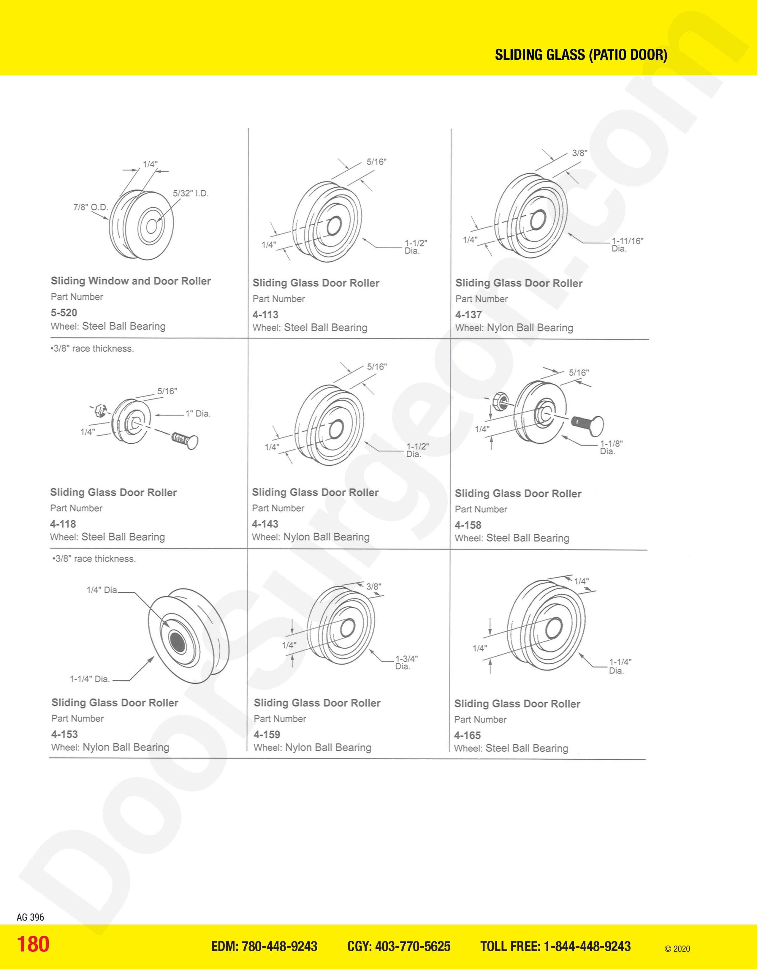 Sliding Glass and Patio Door rollers