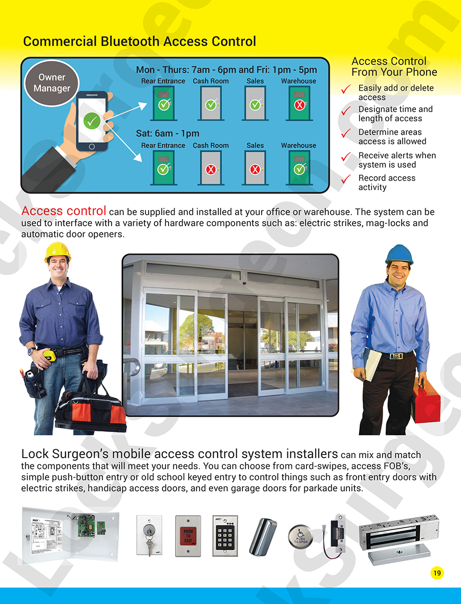 Home & business lock & door repair security hardware always mobile service vans expert installs.