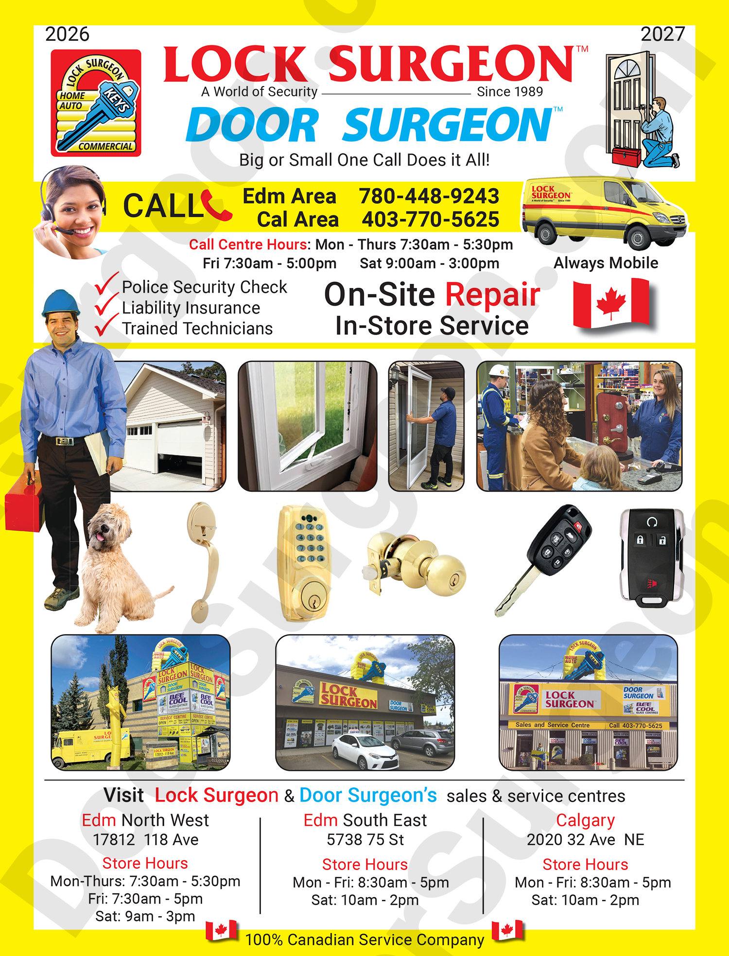 Home & business lock & door repair security hardware always mobile service vans expert installs.