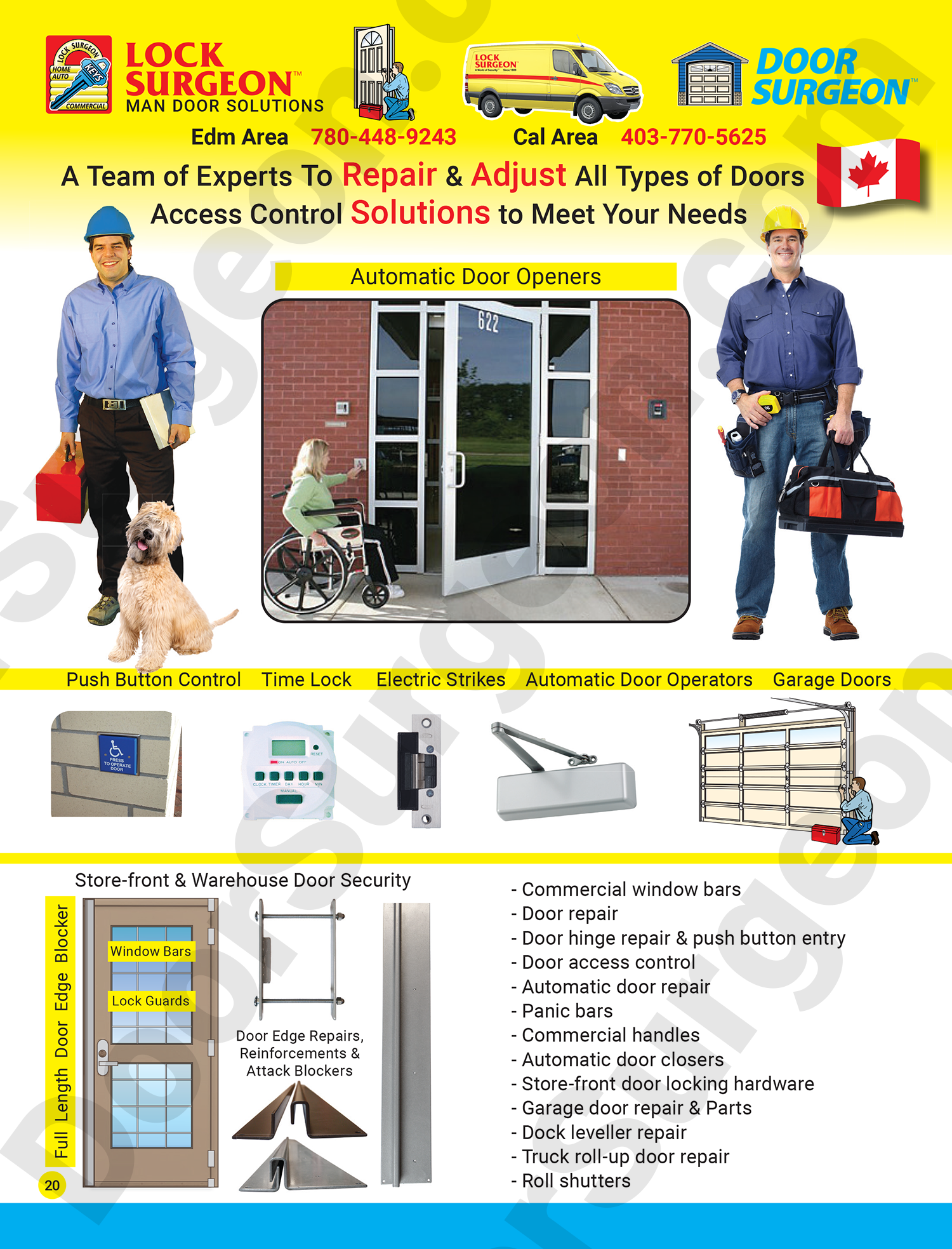 Door Surgeon provides automatic door repair, time-lock & automatic strike repair & door closer adjustments.