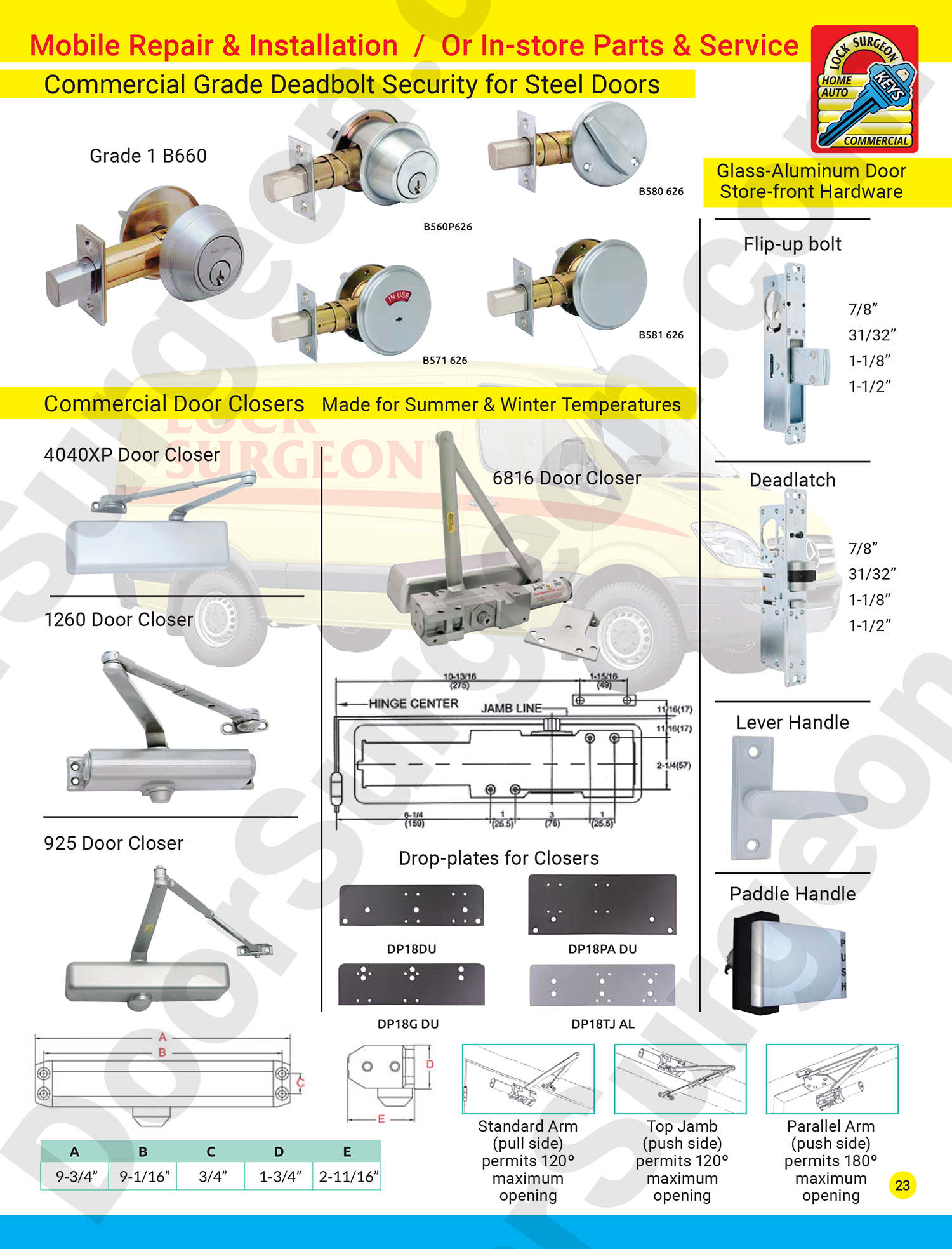 Grade 1 Deadbolt Security For Steel Doors Installed or Repaired.