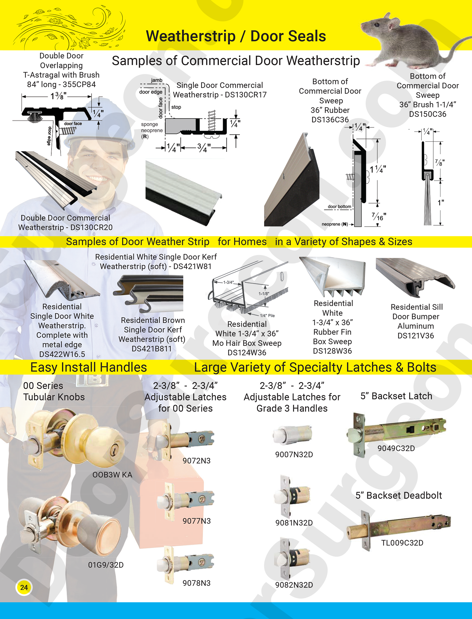 Weatherstrip solutions for commercial steel doors & residential weatherstrip for house doors.