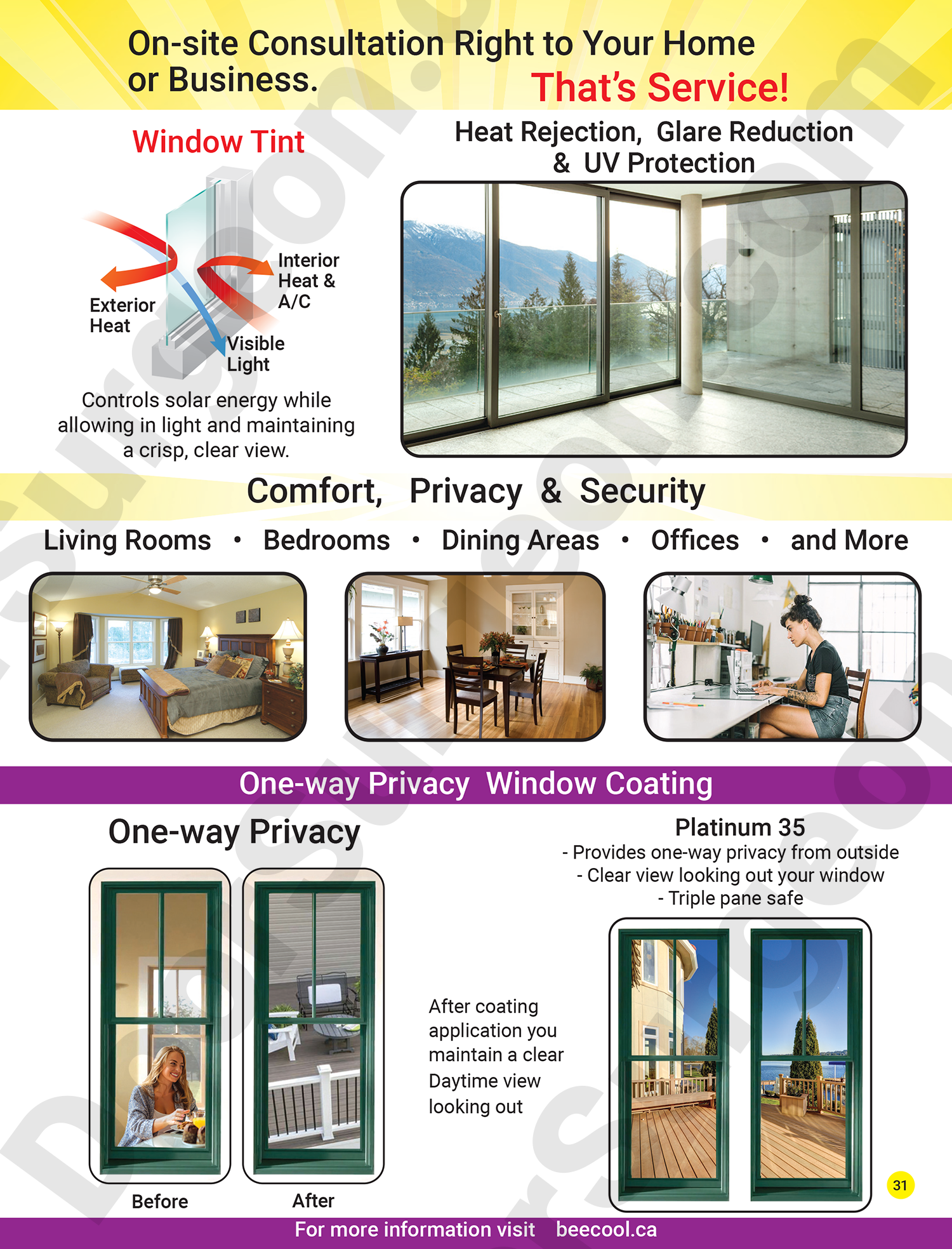 Bee Cool Glass Coatings & Window Tint On-site Consultation & Installations.