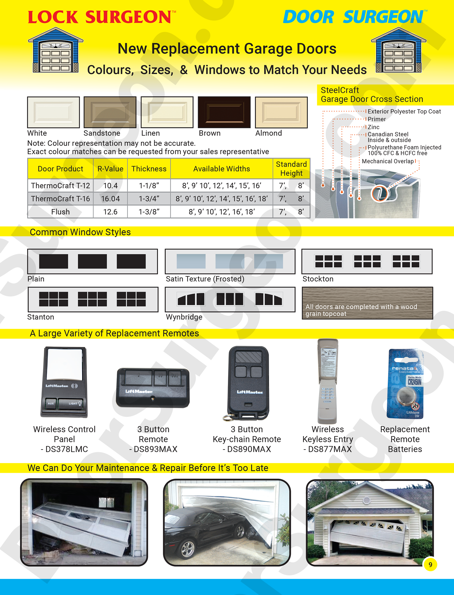 Door Surgeon and Door Surgeon supply and install new replacement garage door and overhead doors.