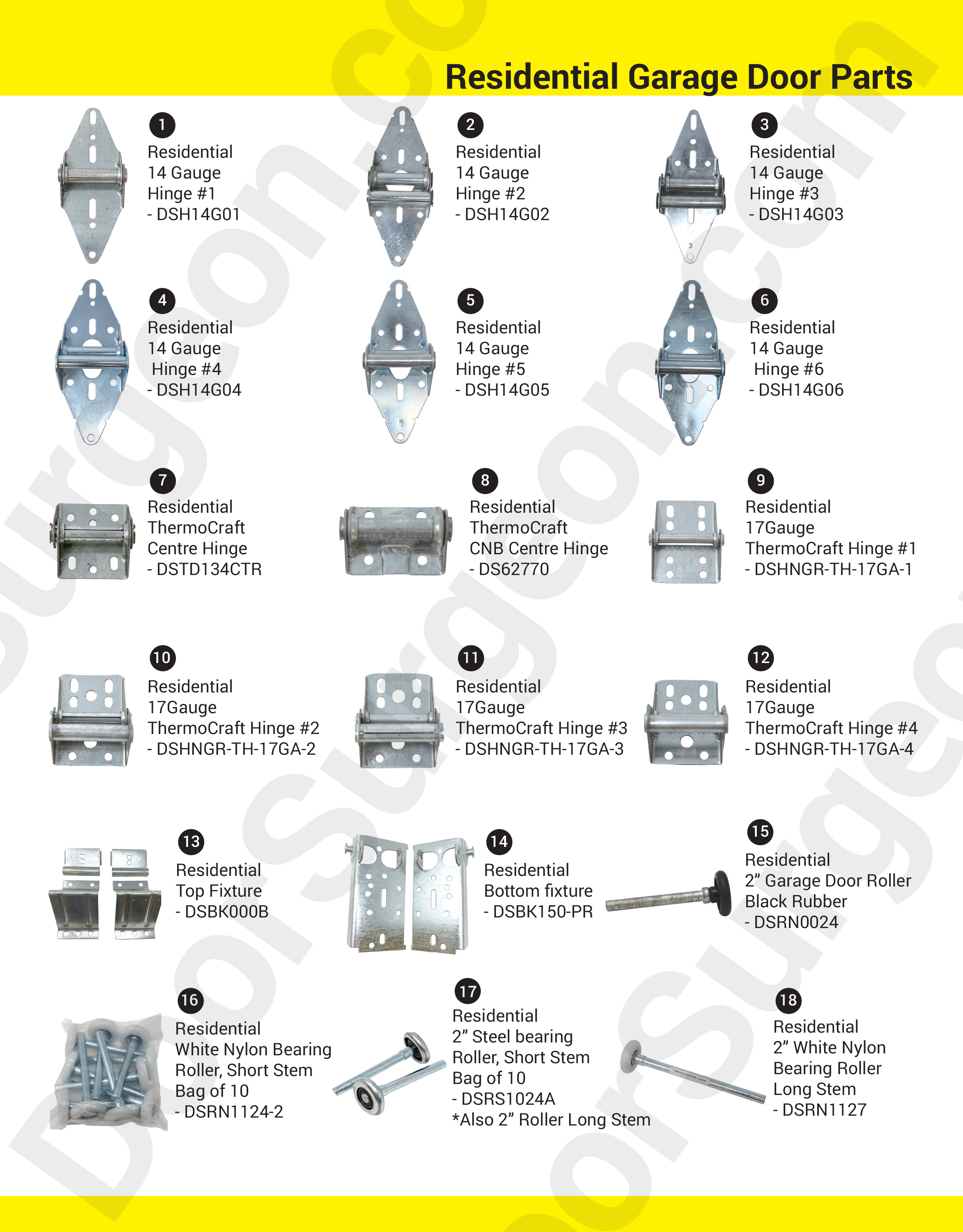 Door Surgeon residential garage door parts.