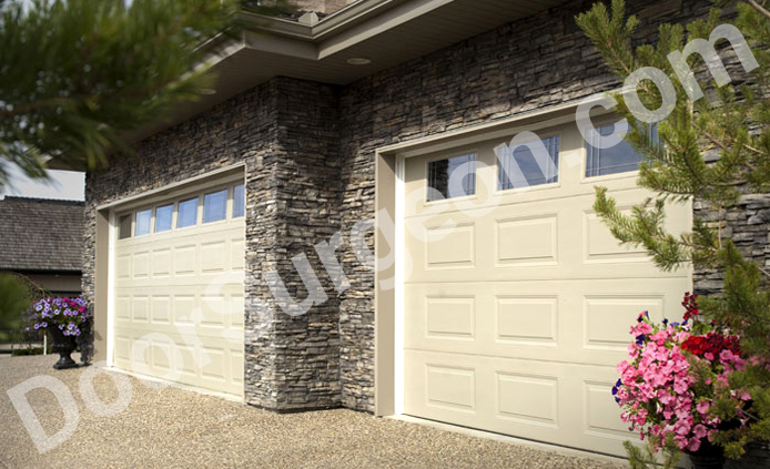 New garage doors from steelcraft come in single or double door and various widths.