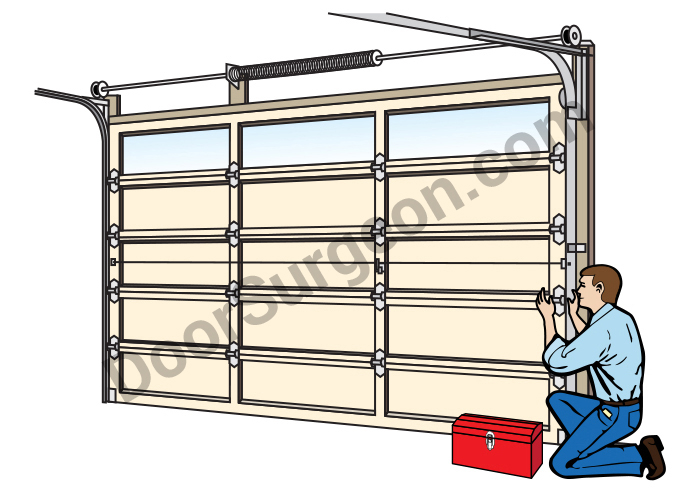 Door Surgeon's mobile commercial industrial overhead garage door installation service Acheson.
