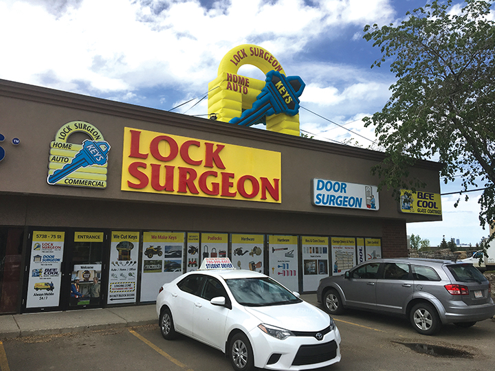 Lock Surgeon Edmonton South locksmith service centre shop.