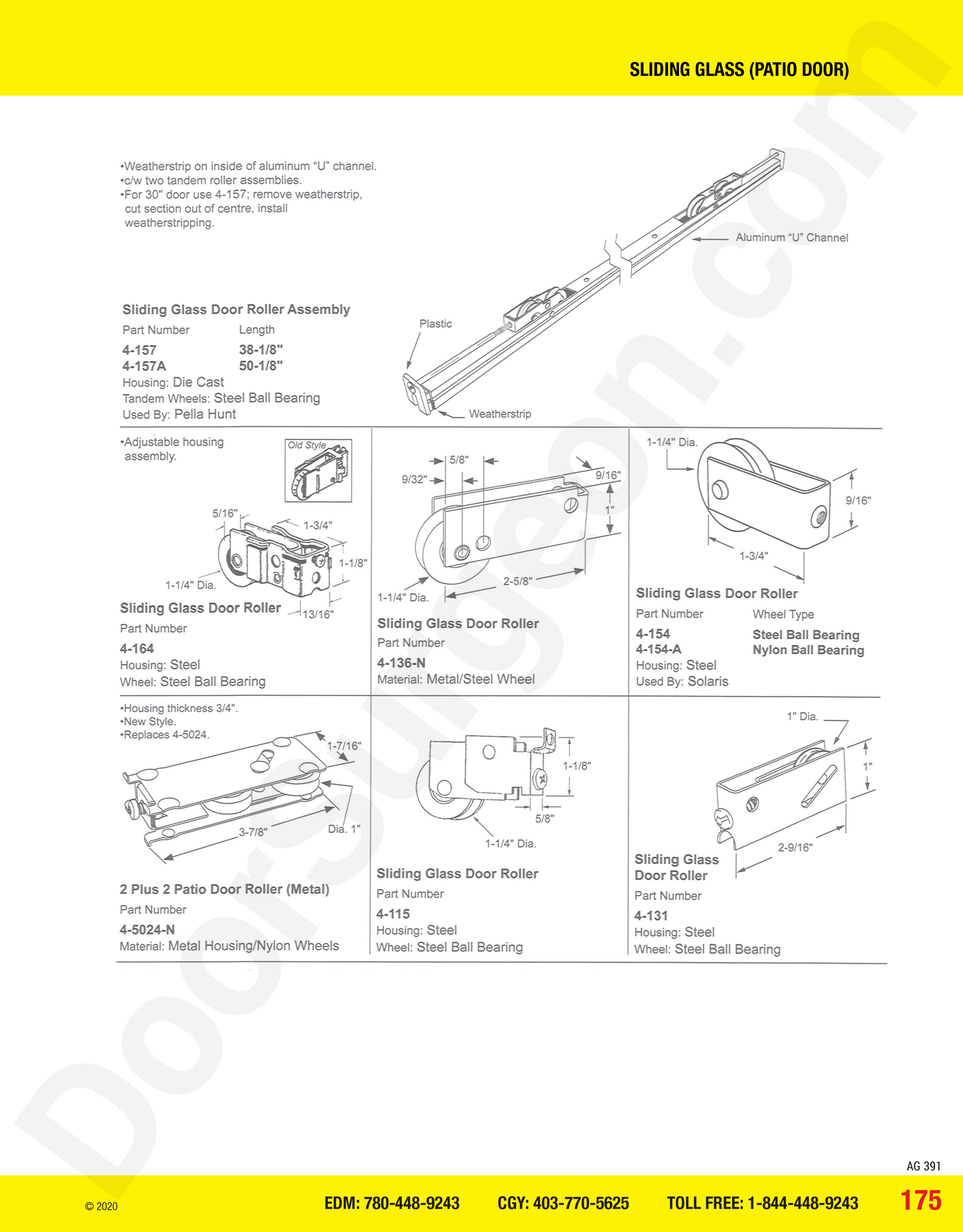 Sliding Glass and Patio Door sliding glass door roller and assembly