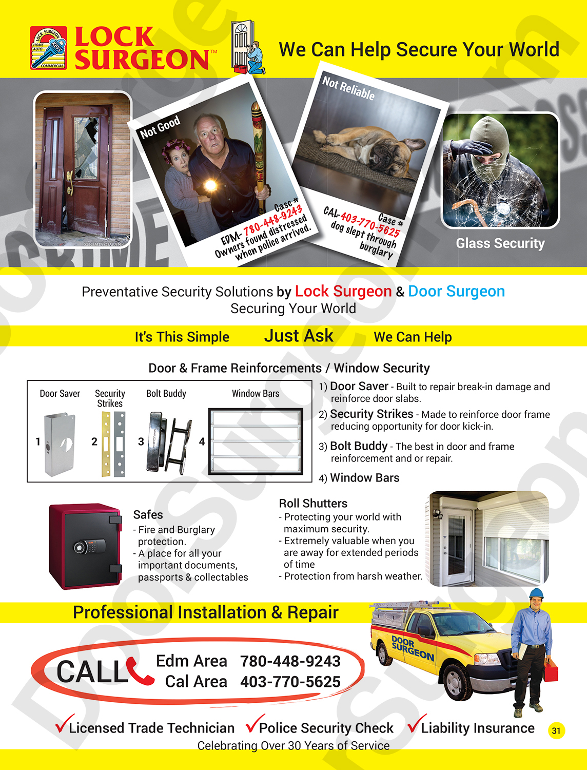 Door Surgeon preventative security solutions door savers security strikes bolt buddies window bars.