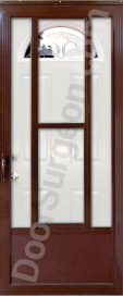 Everlast tri-light storm door in brown.