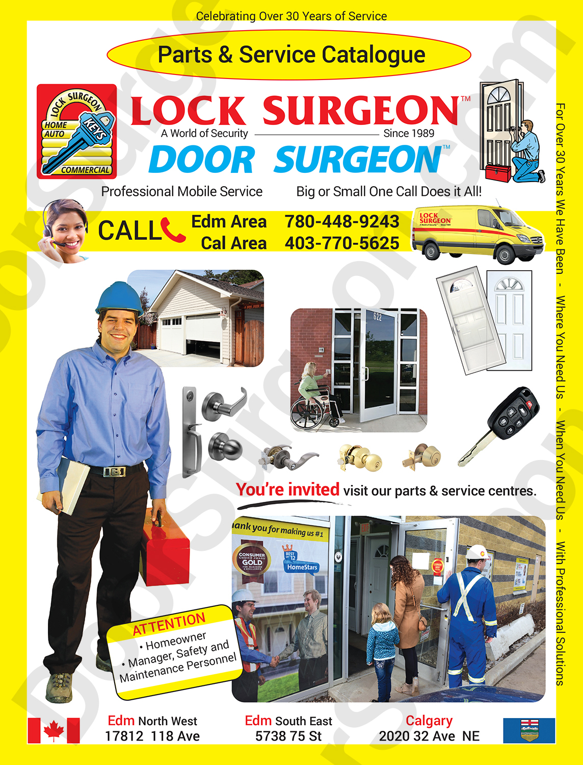 Door Surgeon service centres staffed with trained locksmiths security solutions locking hardware.