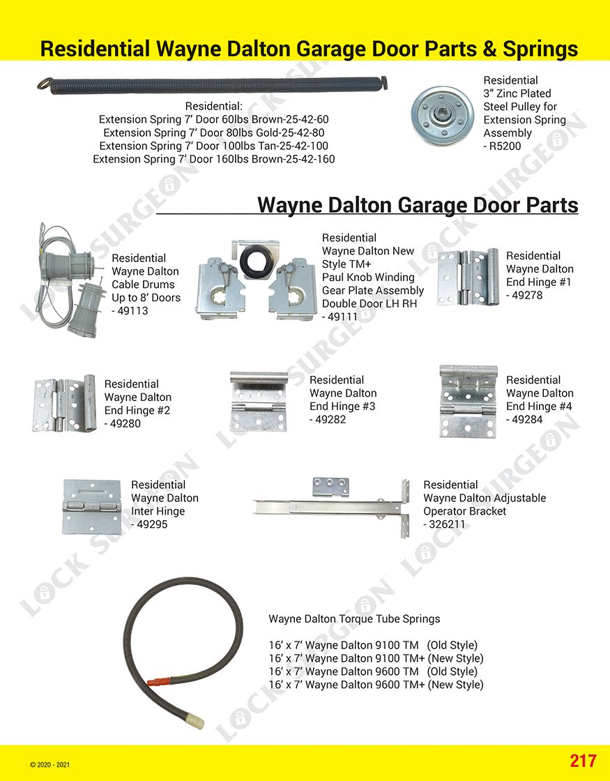 Residential wayne dalton garage door parts and springs St Albert.