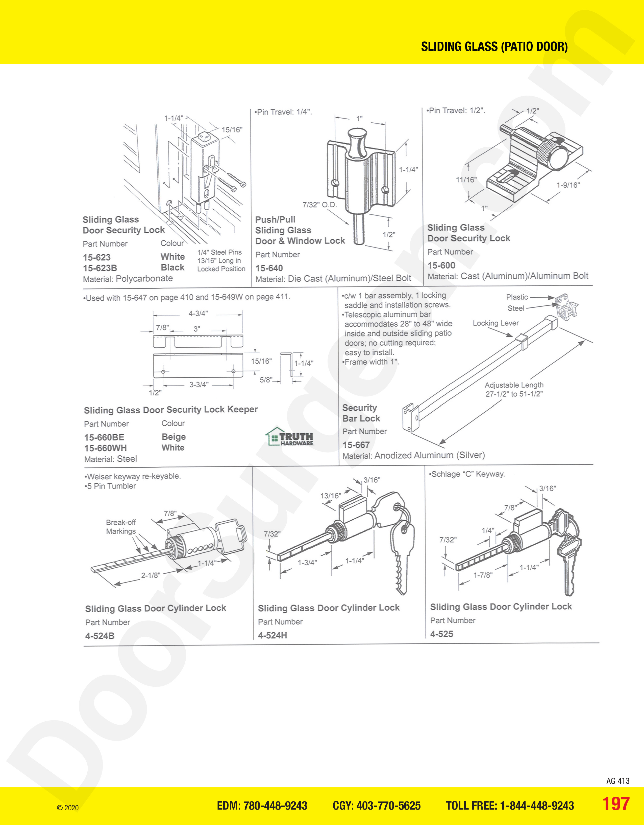 Sliding Glass and Patio Door locks