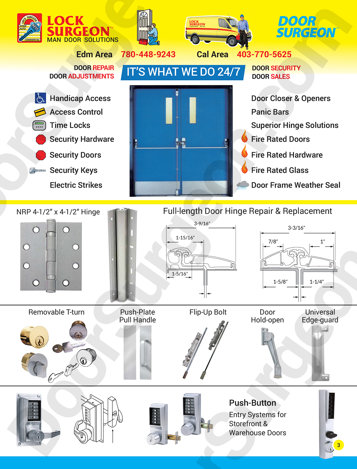 Door Surgeon mobile commercial industrial steel door repair & installations door closers panic bars.